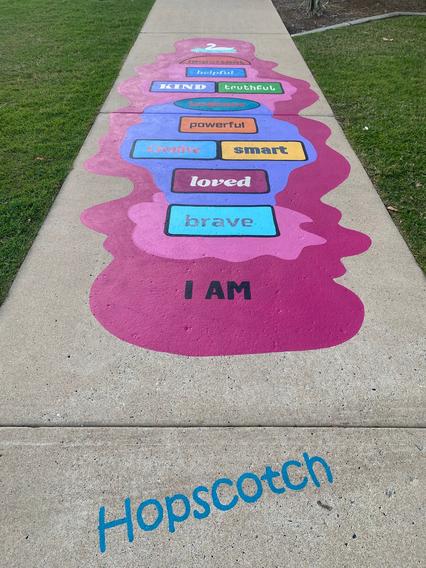Positive Hopscotch - Outdoor paint installation