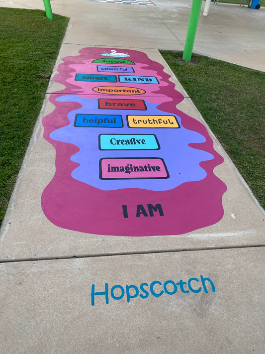 Positive Hopscotch - Outdoor paint installation