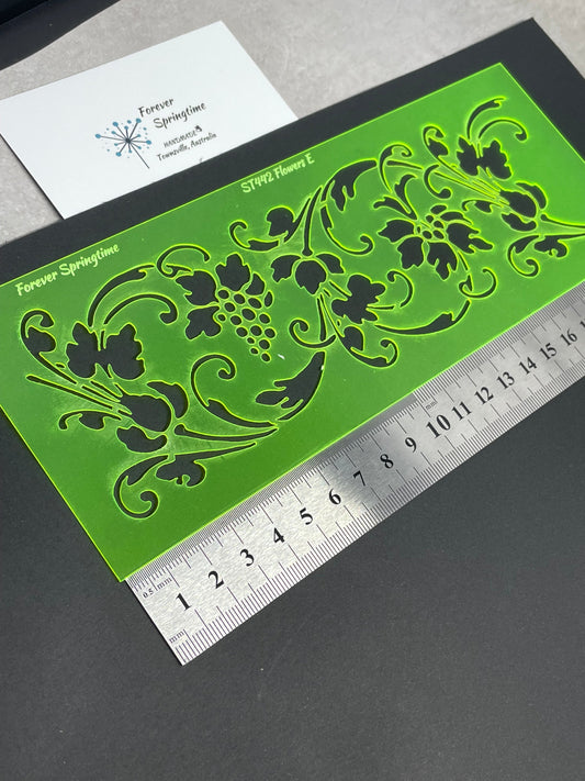 FLOWERS 'E' Stencil | Australian made