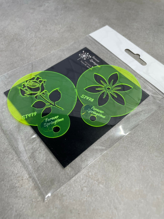 FLOWERS 'AAA' Mini Stencil Set of 2 | Australian made