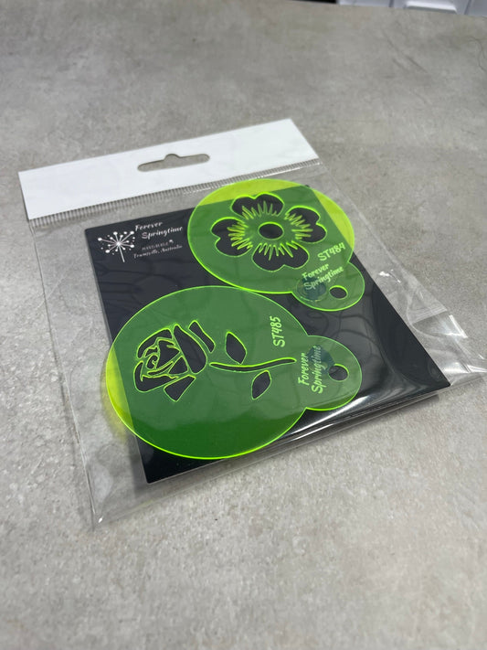 FLOWERS 'DDD' Mini Stencil Set of 2 | Australian home made