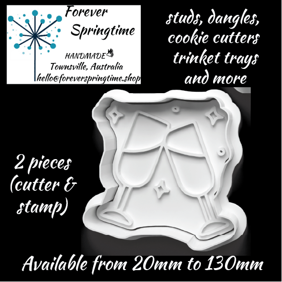 Wine Glasses Cutter and Embosser Stamp: Art, Baking, Craft