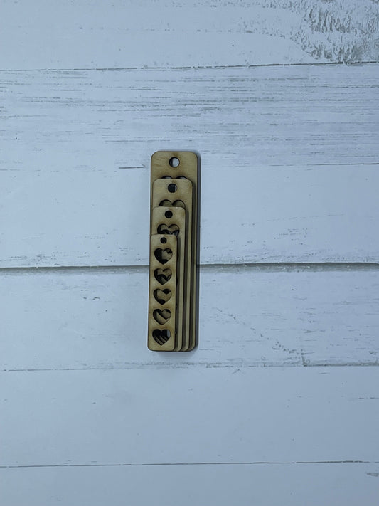 Blanks Bulk HEART Bar Jewellery Earrings Wood | 25 PAIRS (50 pieces) | 30mm, 40mm, 50mm, 60mm