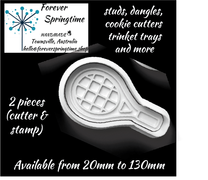 Tennis Racket Cutter and Embosser Stamp: Art, Baking, Craft