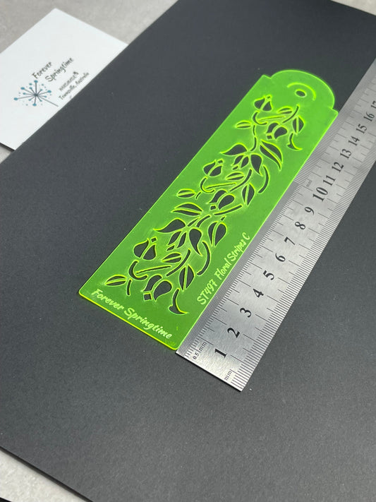 FLORAL STRIPES 'C' Stencil | Australian made