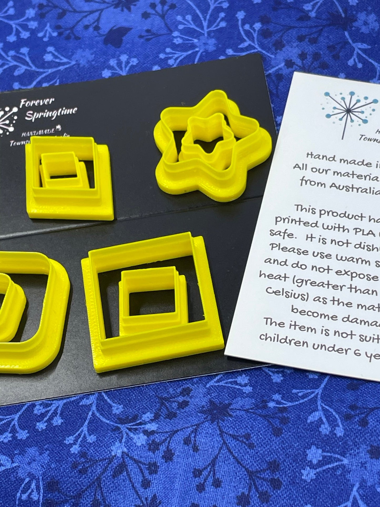 Squares and stars PACK Cutters (8 cutters) for Fondant / Polymer clay / Clay / Plasticine