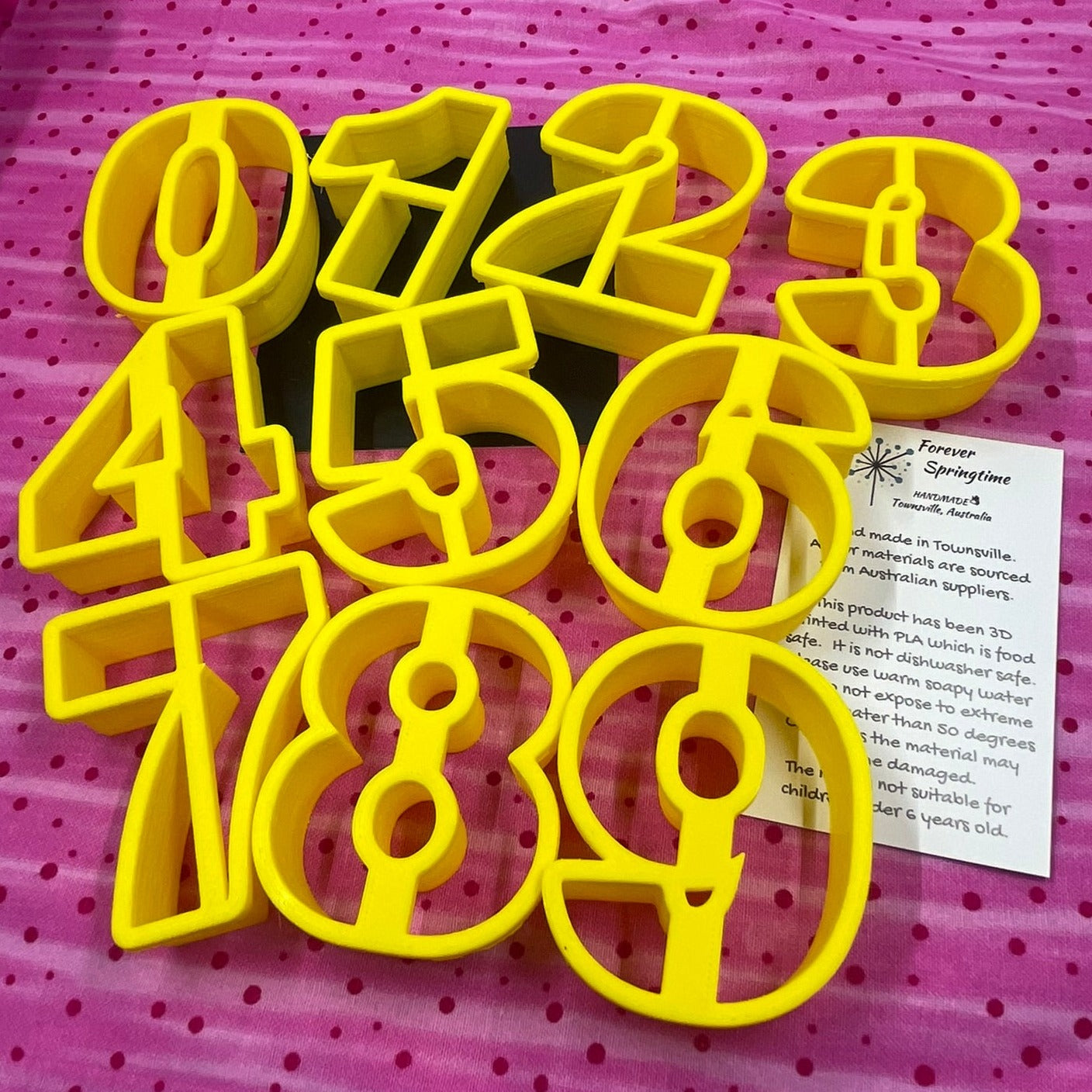 NUMBERS 0 1 2 3 4 5 6 7 8 9 Font C Cookie Cutter for Fondant / Polymer Clay / Clay / Plasticine