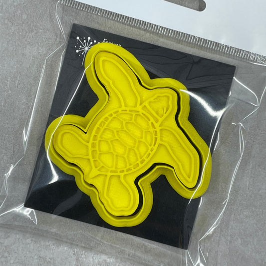 Ocean TURTLE Cookie Cutter and Embosser Stamp for Fondant / Polymer Clay / Clay / Plasticine