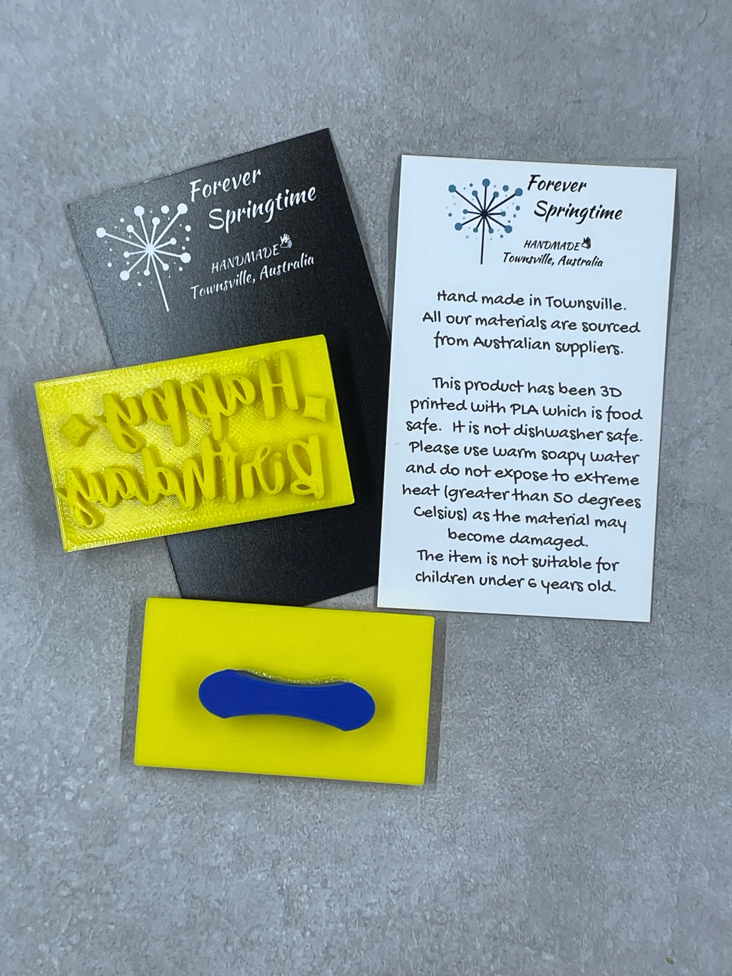 BIRTHDAY Happy Birthday 'C' Embosser Stamp for Fondant / Polymer Clay / Clay / Plasticine