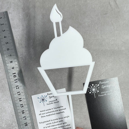 BIRTHDAY Happy Birthday 'B' Cake Topper 'Cupcake' set | Acrylic