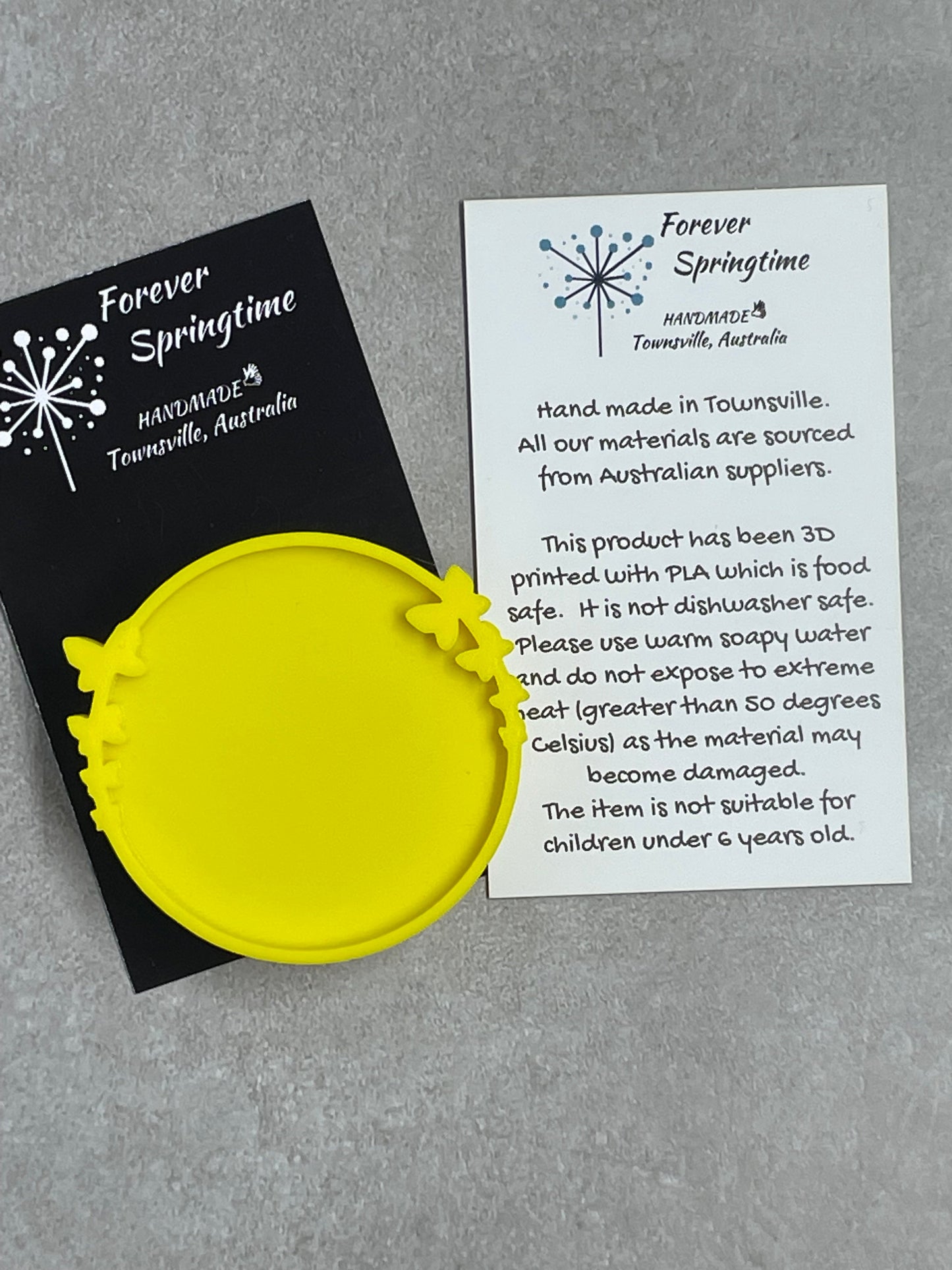 Flowers BUTTERFLY Circle Embossed Stamp for Fondant / Polymer Clay / Clay / Plasticine