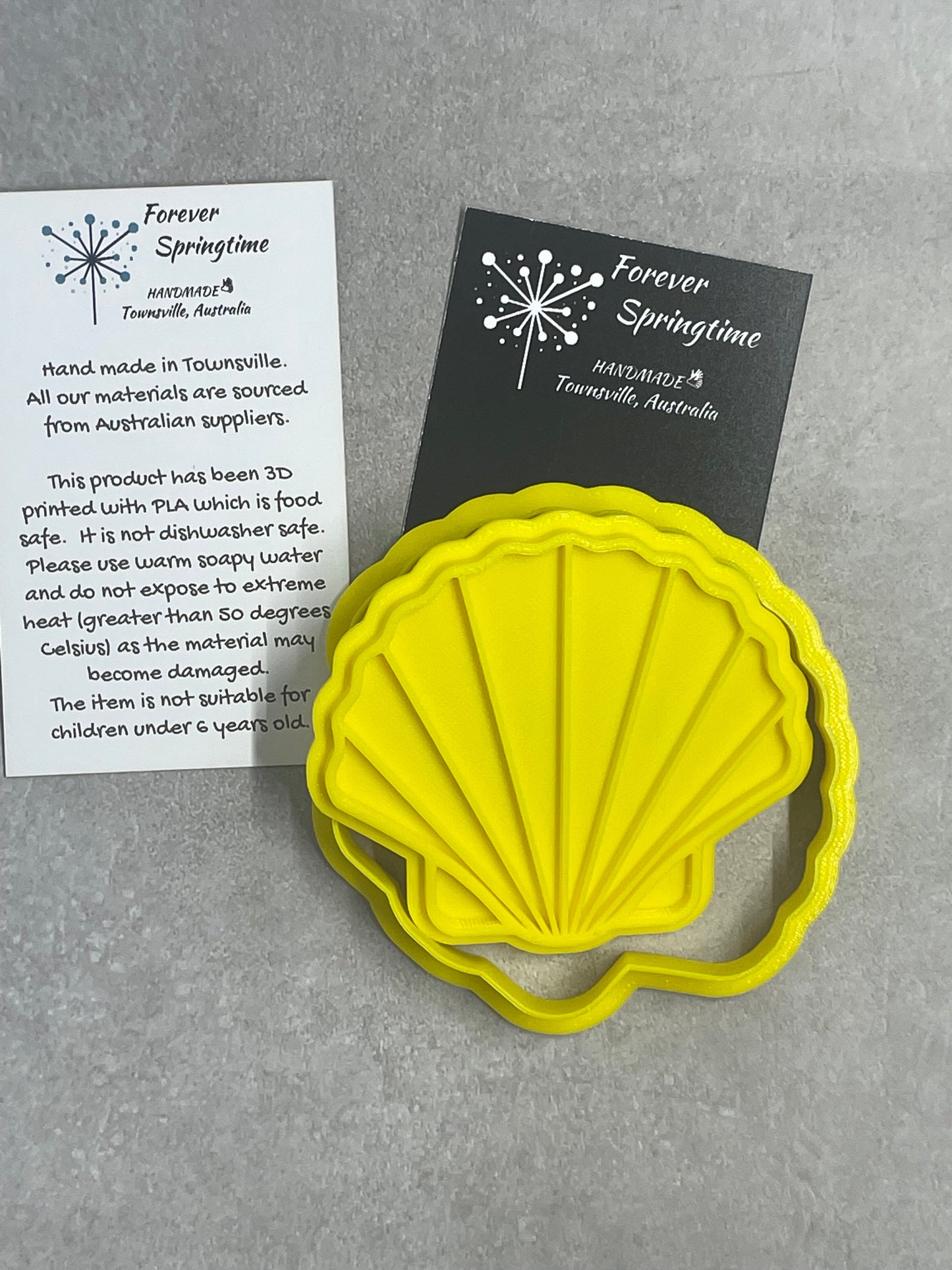 Ocean FAN SHELL Shaped Cookie Cutter and Embosser Stamp for Fondant / Polymer Clay / Clay / Plasticine