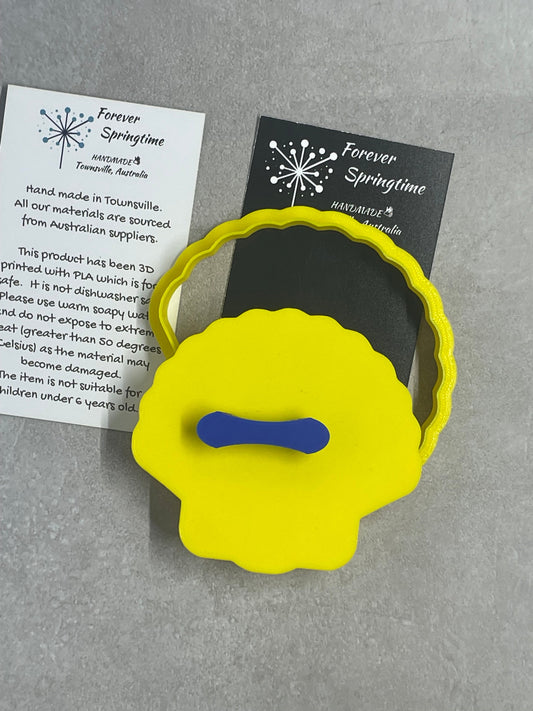 Ocean FAN SHELL Shaped Cookie Cutter and Embosser Stamp for Fondant / Polymer Clay / Clay / Plasticine