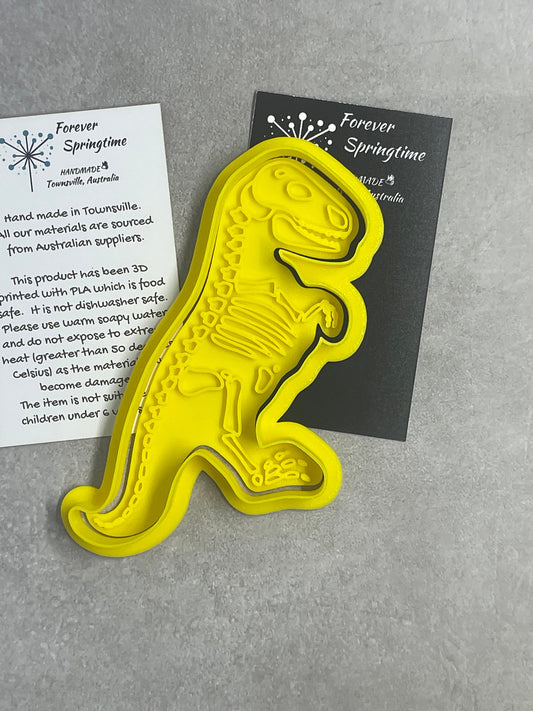 T-REX FOSSIL Cookie Cutter and Embosser Stamp for Fondant / Polymer Clay / Clay / Plasticine