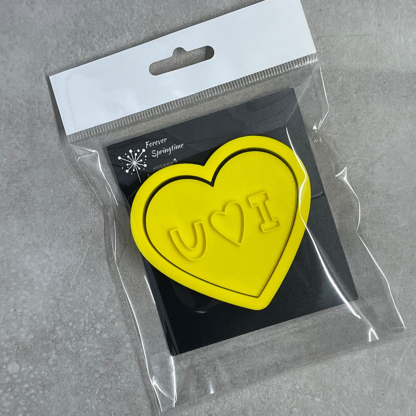 Love I LOVE YOU HEART Cookie Cutter and Embosser Stamp for Fondant / Polymer Clay / Clay / Plasticine