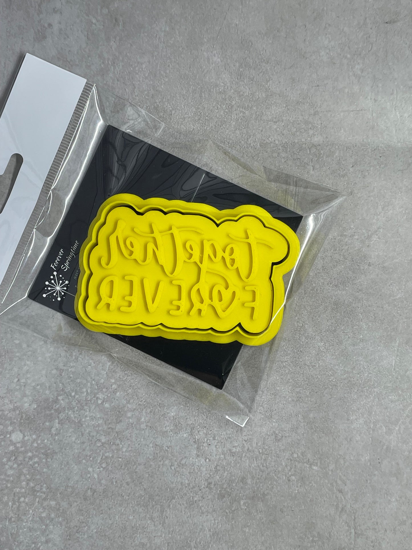 Love TOGETHER FOREVER Cookie Cutter and Embosser Stamp for Fondant / Polymer Clay / Clay / Plasticine
