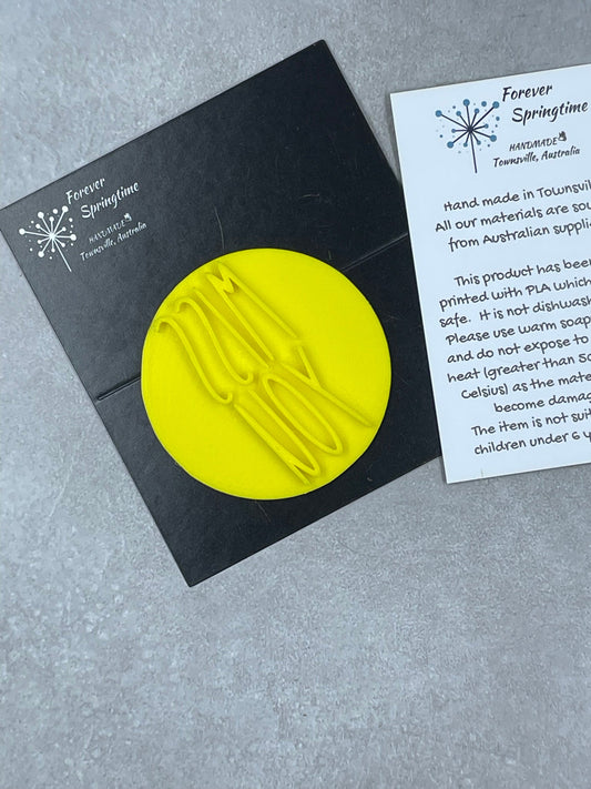 MISS YOU style 'A' Embosser Stamp for Fondant / Polymer Clay / Clay / Plasticine