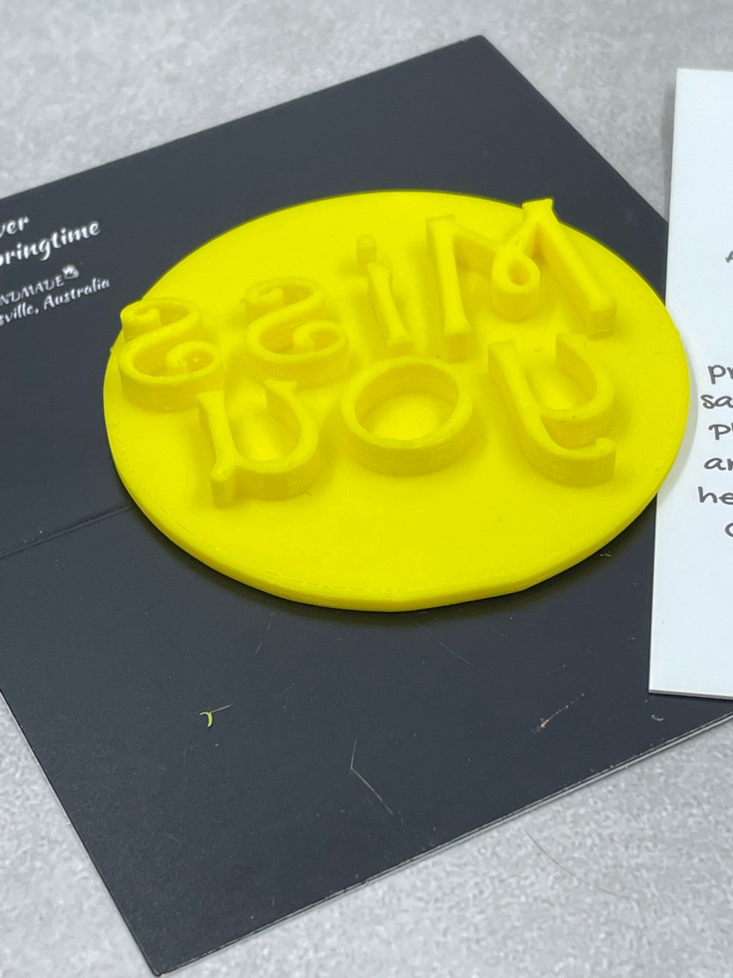 MISS YOU style 'B' Embosser Stamp for Fondant / Polymer Clay / Clay / Plasticine