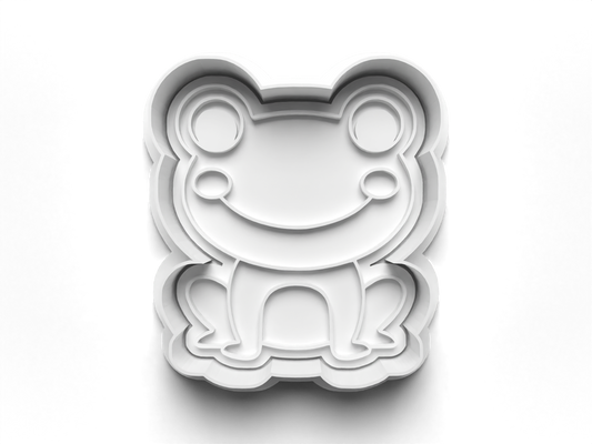 FROG Cookie Cutter and Embosser Stamp for Fondant / Polymer Clay / Clay / Plasticine