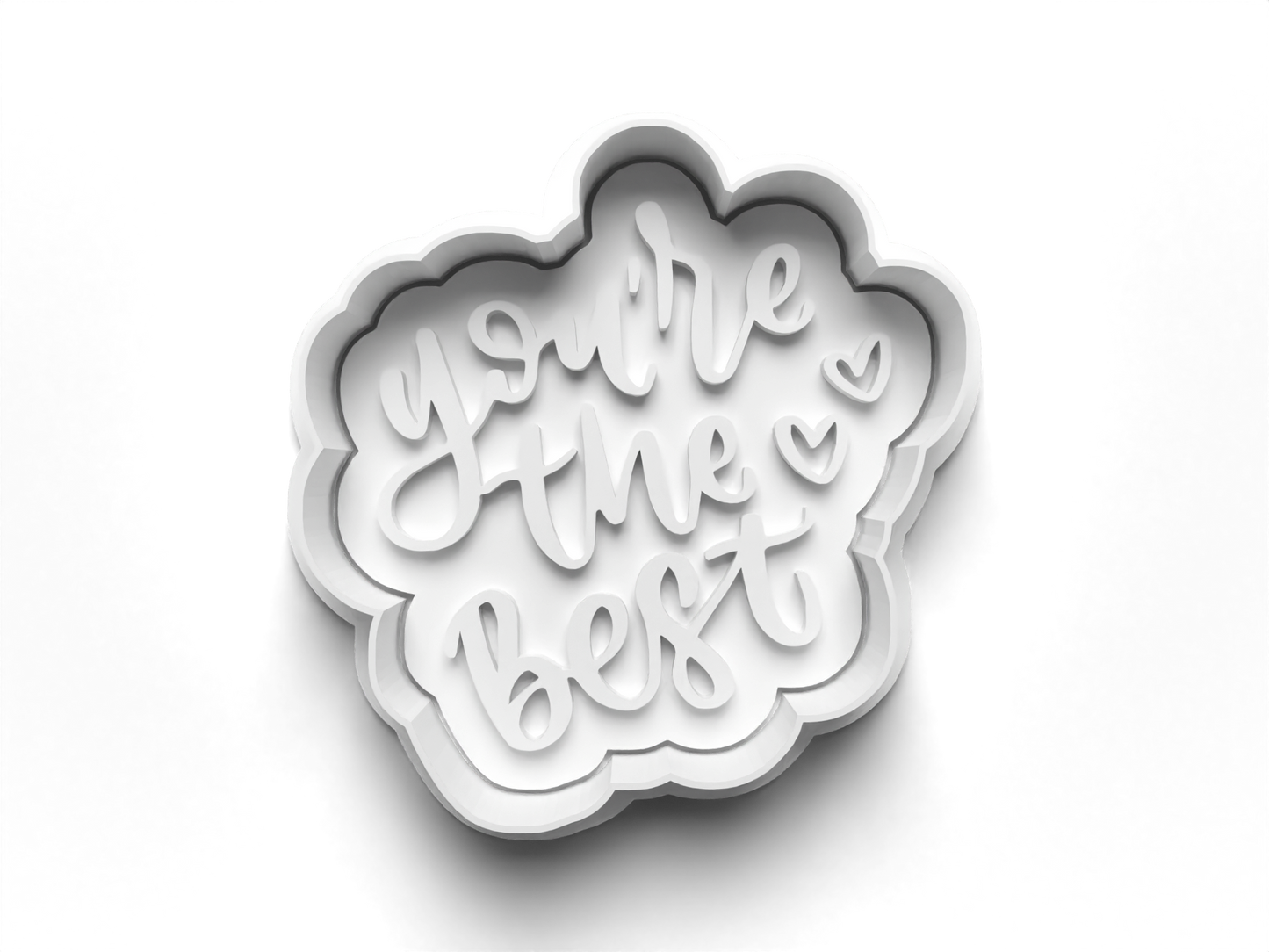 Love YOUR THE BEST Cookie Cutter and Embosser Stamp for Fondant / Polymer Clay / Clay / Plasticine