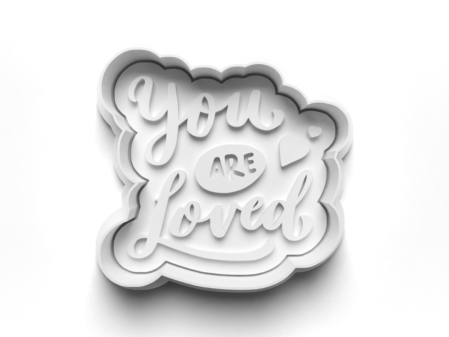 Love YOU ARE LOVED Cookie Cutter and Embosser Stamp for Fondant / Polymer Clay / Clay / Plasticine