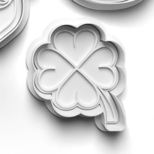 CLOVER 4 LEAF Cutter and Embosser Stamp: Art, Baking, Craft