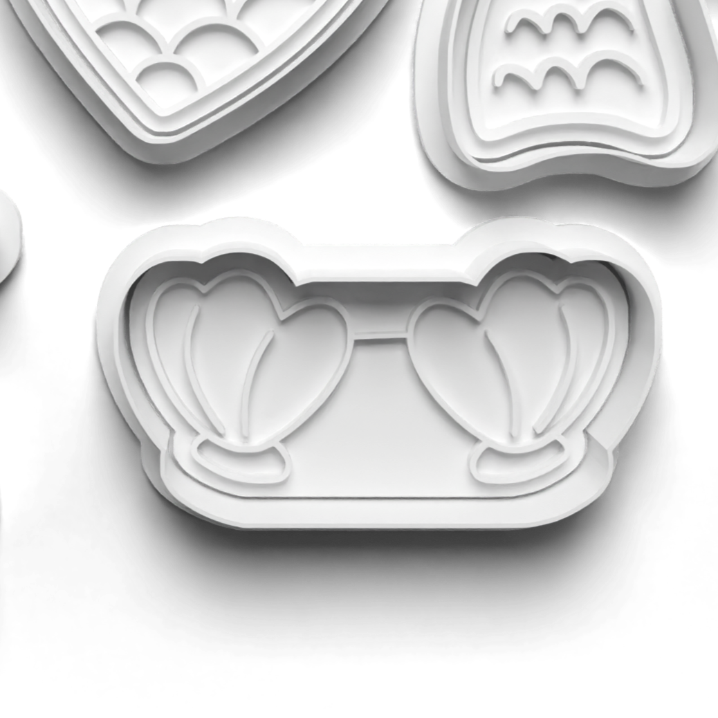 MERMAID SWIMMERS Cookie Cutter and Embosser Stamp for Fondant / Polymer Clay / Clay / Plasticine