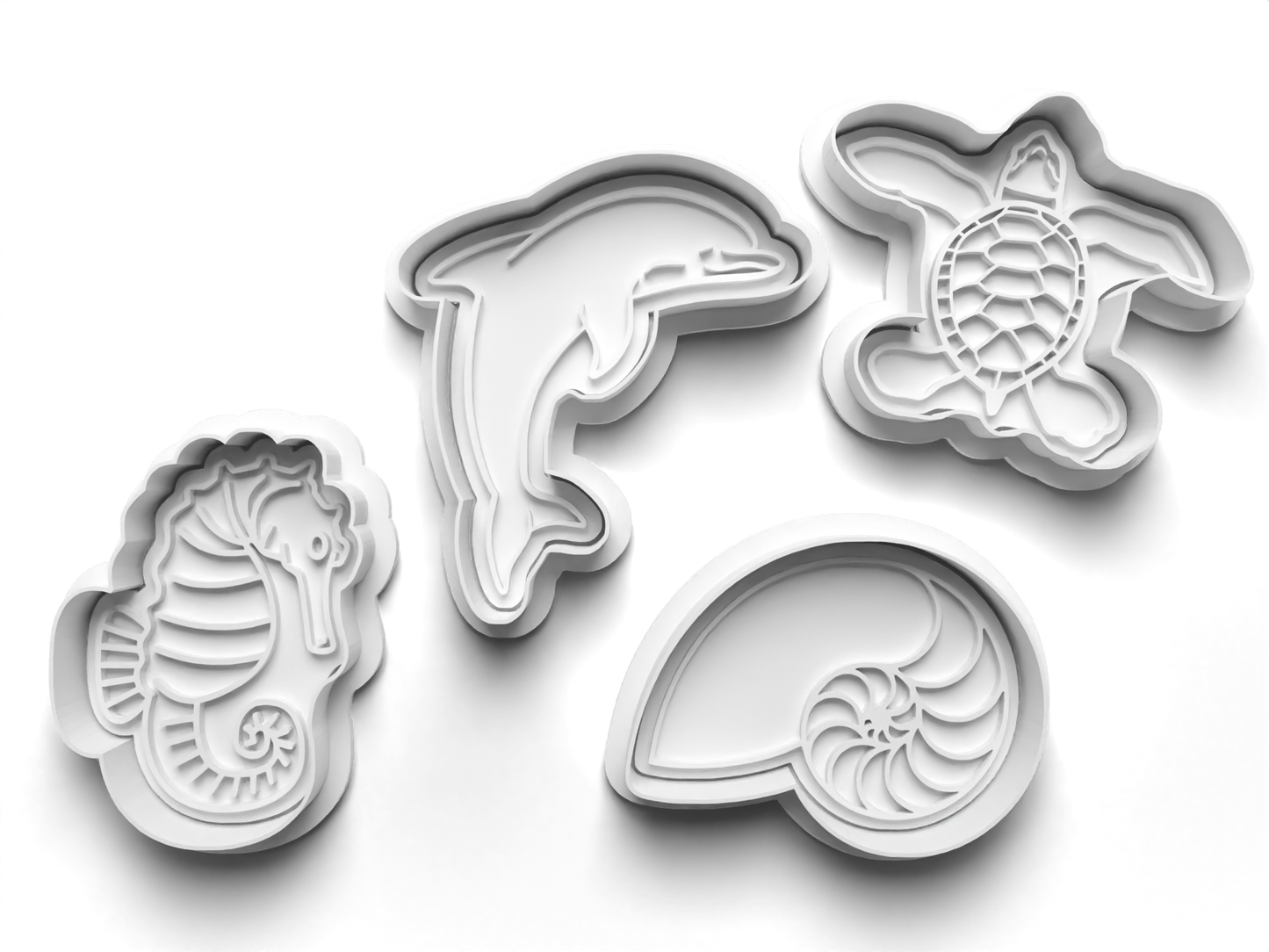 Ocean TURTLE Cookie Cutter and Embosser Stamp for Fondant / Polymer Clay / Clay / Plasticine
