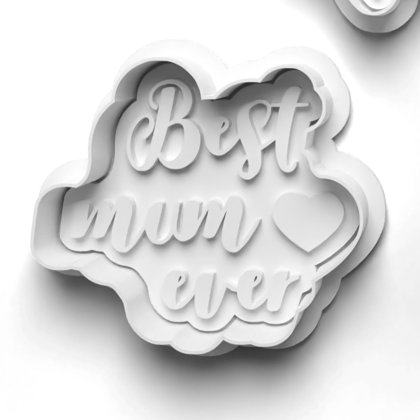 BEST MUM EVER Cookie Cutter and Embosser Stamp: Art, Baking, Craft