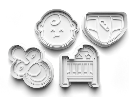 BABY NAPPY Baby Shower Cookie Cutter and Embosser Stamp for Fondant / Polymer Clay / Clay / Plasticine