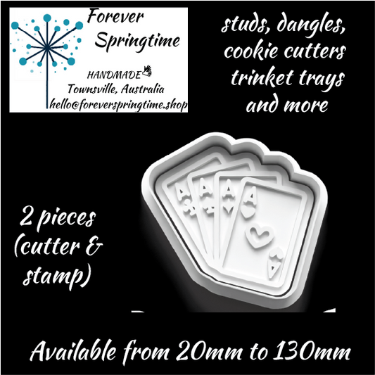 Playing Cards Aces Cutter and Embosser Stamp: Art, Baking, Craft