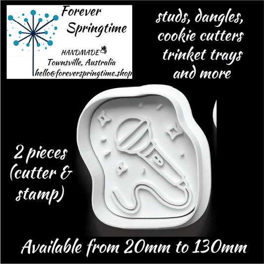 Microphone Cutter and Embosser Stamp: Art, Baking, Craft
