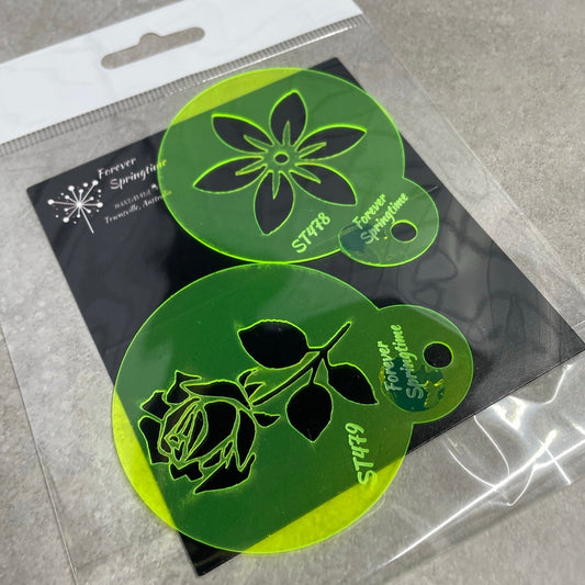 FLOWERS 'AAA' Mini Stencil Set of 2 | Australian made