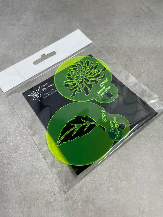 FLOWERS 'FFF' Mini Stencil Set of 2 | Australian home made