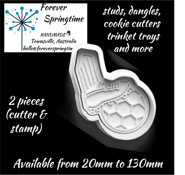 Soccer / football Cutter and Embosser Stamp: Art, Baking, Craft