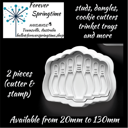 Ten Pin (10 pins) Bowling Cutter/Embosser Stamp: Art, Baking, Craft
