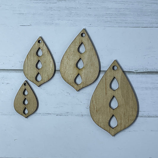 Blanks Bulk LEAF 3 SMALL Jewellery Earrings Wood | 25 PAIRS (50 pieces) | 30mm, 40mm, 50mm, 60mm | Handmade and AUSTRALIAN MADE | Craft DIY