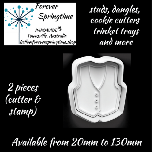 Vest / waist coat (clothing) Cutter and Embosser Stamp: Art, Baking, Craft