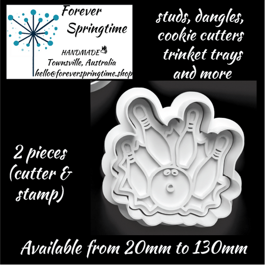 Ten Pin (STRIKE) Bowling Cutter/Embosser Stamp: Art, Baking, Craft