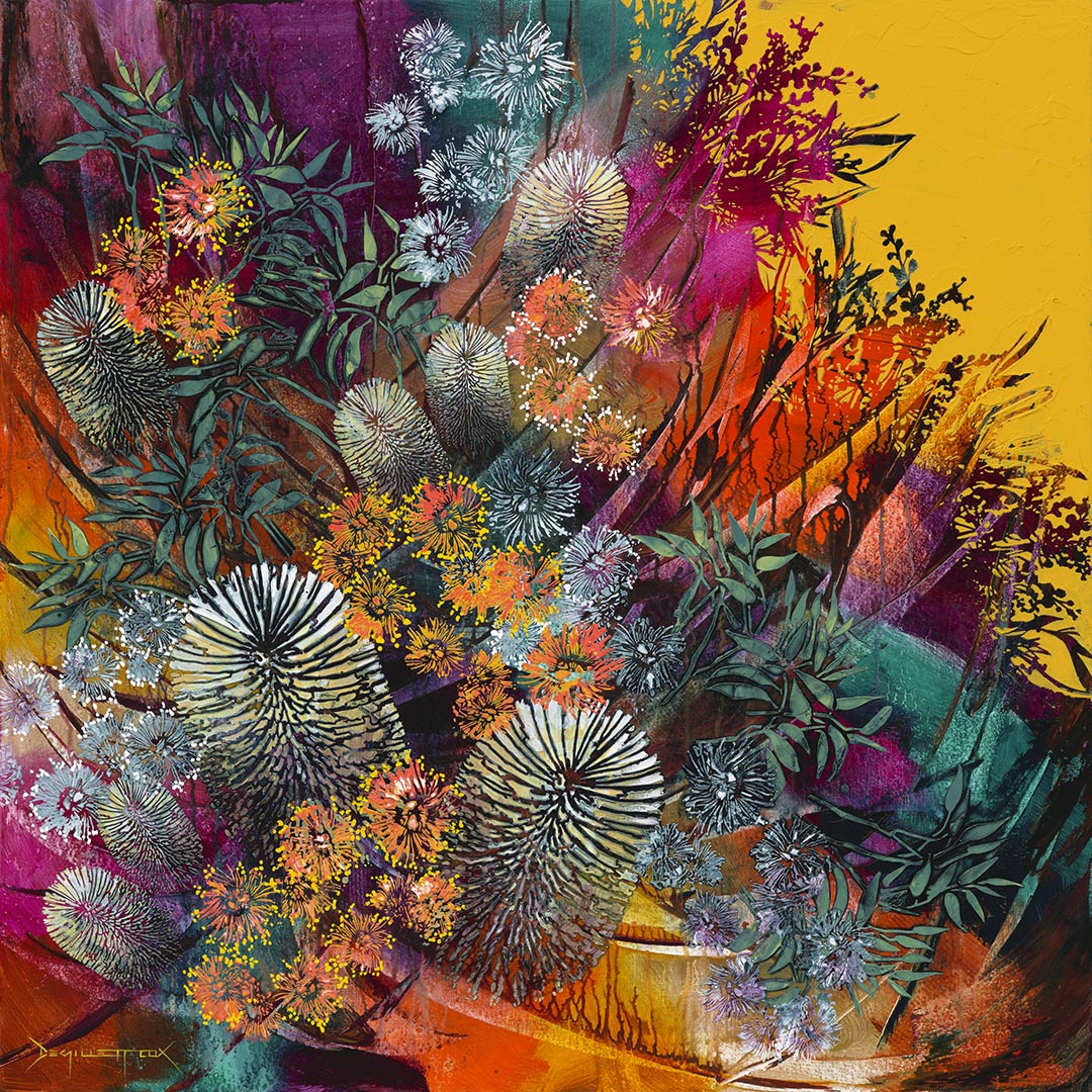 Banksia Flower Stencil by De Gillett Cox (F-BAN-001)