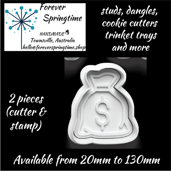 Money Bag Cutter and Embosser Stamp: Art, Baking, Craft