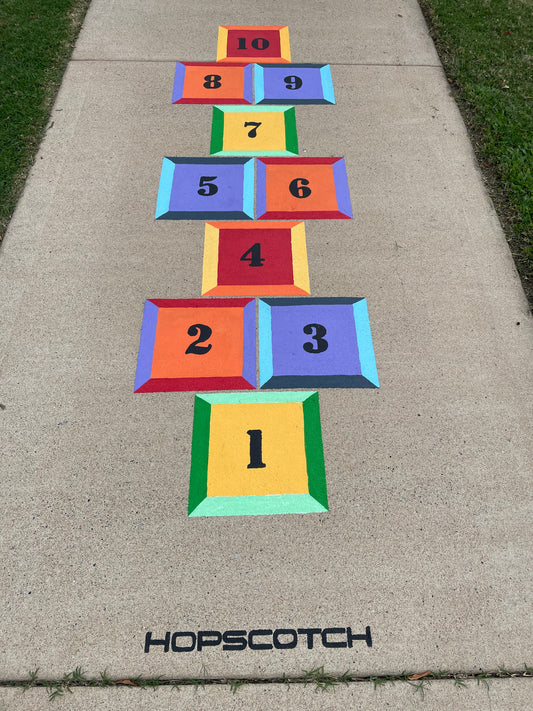 Hopscotch (dimensional) - Outdoor paint installation