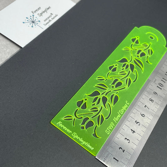FLORAL STRIPES 'C' Stencil | Australian made