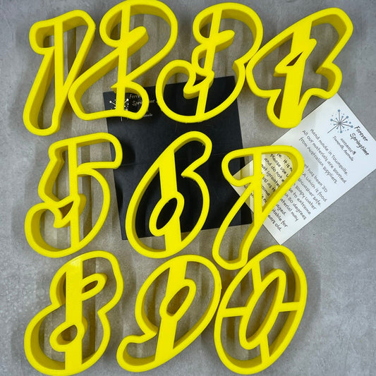 NUMBERS 0 1 2 3 4 5 6 7 8 9 Font D Cookie Cutter for Fondant / Polymer Clay / Clay / Plasticine