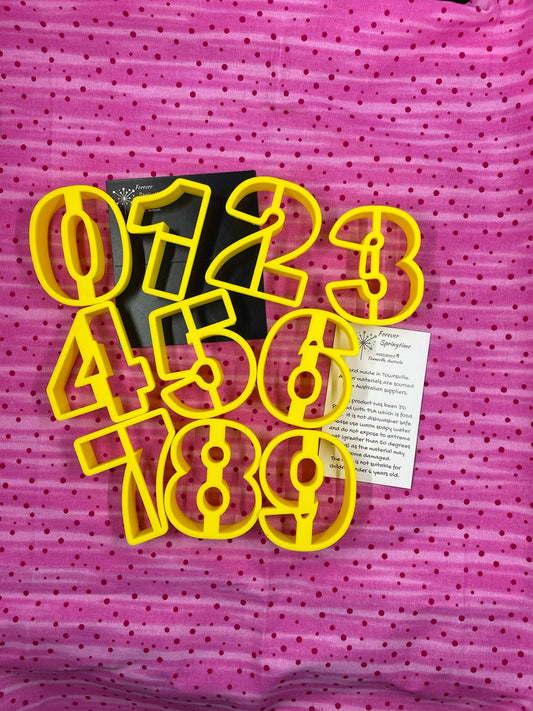 NUMBERS 0 1 2 3 4 5 6 7 8 9 Font C Cookie Cutter for Fondant / Polymer Clay / Clay / Plasticine