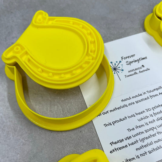 IRISH HORSESHOE Cookie Cutter and Embosser Stamp for Fondant / Polymer Clay / Clay / Plasticine