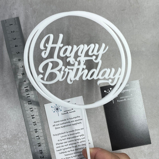 BIRTHDAY Happy Birthday 'R' Cake Topper 'Circles' | Acrylic