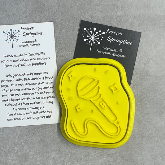 Microphone Cutter and Embosser Stamp: Art, Baking, Craft