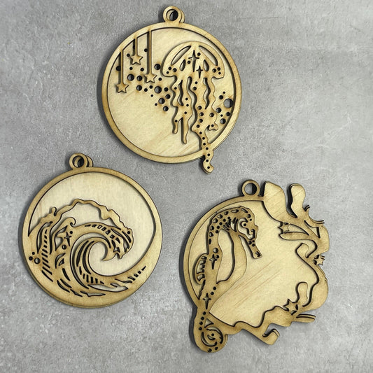 Deluxe Craft DIY Kit of ORNAMENT SEAHORSE WAVE and JELLYFISH: Art, Baking, Craft