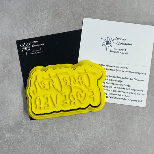Love TOGETHER FOREVER Cookie Cutter and Embosser Stamp for Fondant / Polymer Clay / Clay / Plasticine